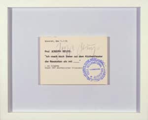 Joseph Beuys signierte Postkarte, "Küchentheater“