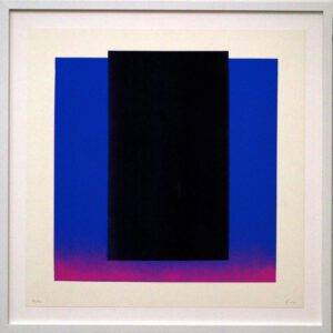 Rupprecht Geiger: „schwarz auf blau mit lila“, (aus: Mappe Farbsequenzen)